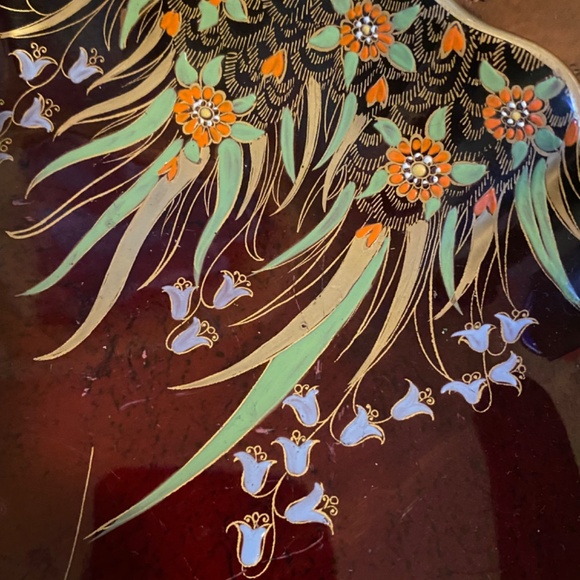 Vintage Carlton Ware Rouge Royale ‘Art Deco’ edged hand painted plate - Picture 4 of 9